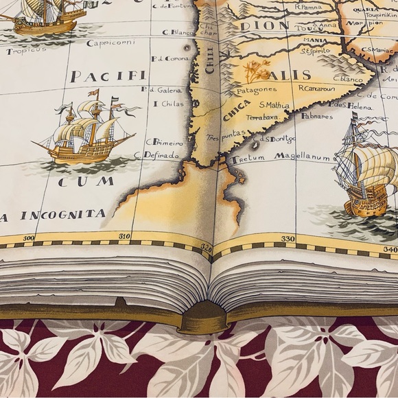 Lovely Christian Dior Vintage Silk Scarf Book of Maps Old World - Picture 7 of 10